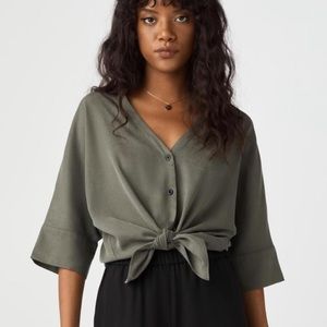 Vetta boyfriend shirt, olive green